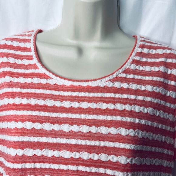 CHICOS pink/white Short sleeve top Size 1
 (Medium) lightweight top - Picture 5 of 10